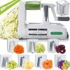 Coupon ✨ Spiralizer 7-Blade Vegetable Slicer, Strongest-and-Heaviest Spiral Slicer, Best Veggie Pasta Spaghetti Maker For Keto/Paleo/Non-Gluten, Comes With 4 Recipe Ebooks White - 10 Blad ❤️