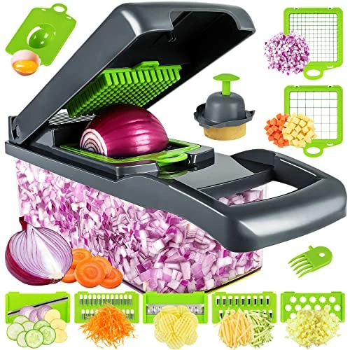 Best Sale π MAIPOR Vegetable Chopper, Pro Onion Chopper, Multifunctional 13 In 1 Food Chopper, Kitchen Vegetable Slicer Dicer Cutter,Veggie Chopper With 8 Blades,Carrot And Garlic Chopper With Container π―