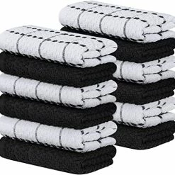 Best reviews of 🎁 Utopia Towels Kitchen Towels [12 Pack], 15 X 25 Inches, 100% Ring Spun Cotton Super Soft And Absorbent Linen Dish Towels, Tea Towels And Bar Towels Set (Black) 👍