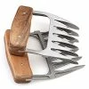 Deals ❤️ 1Easylife Metal Meat Shredder Claws, 18/8 Stainless Steel Meat Forks With Wooden Handle For Shredding, Pulling, Handing, Lifting & Serving Pork, Turkey, Chicken, Brisket 😀
