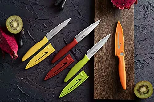 Buy π₯° Paring Knife, Vituer 8PCS Paring Knives (4 Knives And 4 Knife Cover), 4 Inch Peeling Knife, Fruit And Vegetable Knife, Ultra Sharp Kitchen Knives, German Steel, PP Plastic Handle π€© - Image 5