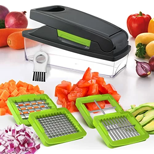 Promo β Mueller Austria Mueller Vegetable Chopper - Heavy Duty Vegetable Slicer - Onion Chopper With Container - Food Chopper Slicer Dicer Cutter - 4 Blad π― - Image 5