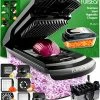 Best Sale ✔️ Fullstar Vegetable Chopper - Spiralizer Vegetable Slicer - Onion Chopper With Container - Pro Food Chopper Black Egg Slicer Dicer Cutter - 7 Blade 😉