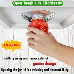 Promo 🤩 Moeuonb Stainless Steel Jar Opener For Weak Hands - Under Cabinet Jar Lid & Bottle Cap Opener - V Shape Single Hand Under Counter Can Opener - Effortless Open Any Size Jar - Perfect For Seniors With Arthritis ❤️