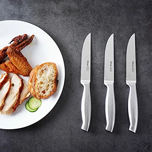 Hot Sale ✨ Slege Steak Knife Set Of 8,Steak Knives,Serrated Stainless Steel Steak Knife With Hollow Handles,Kitchen Steak Knife With Gift Box ⭐ - Image 5