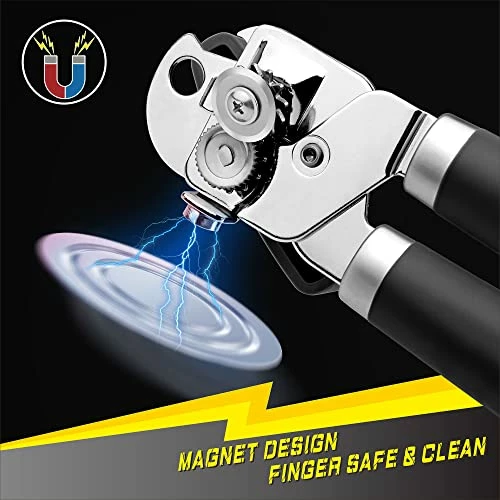 Best reviews of π₯° PrinChef Can Opener Manual, Can Opener With Magnet, No-Trouble-Lid-Lift | Handheld Can Opener Smooth Edge With Sharp Blade | Can Openers With Large Effort-Saving Handles, Easy Grip & Heavy Duty, Black β - Image 2