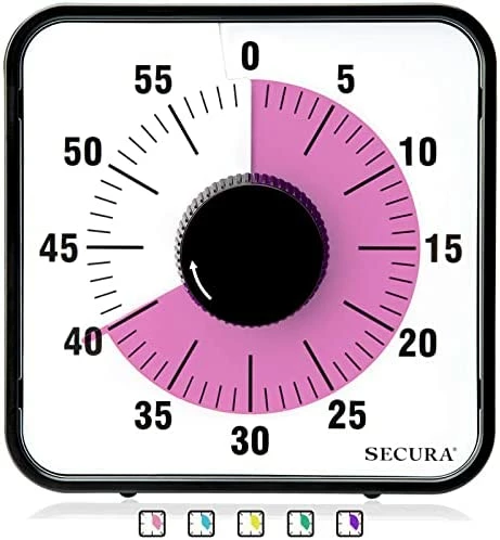 Top 10 π₯ Secura 60-Minute Visual Countdown Timer, 7.5-Inch Oversize Classroom Visual Timer For Kids And Adults, Durable Mechanical Kitchen Timer Clock With Magnetic Backing (Blue) π - Image 14