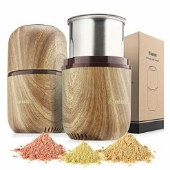 Discount 🧨 COOL KNIGHT Herb Grinder Electric Spice Grinder [Large Capacity/High Rotating Speed /Electric]--Electric Grinder For Spices And Herbs (Wood Grain 2) 🤩