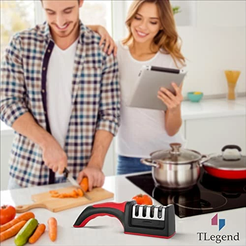 Outlet 🥰 TechnoLegend Knife Sharpeners For Kitchen Knives– Stainless Steel 4 In1 Kitchen Knife Sharpener – Ergonomic And Easy To Use Knife Sharpening Kit With 4 Stage Sharpening Slots ✨ - Image 6