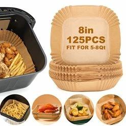 Cheap 🔔 Vailnd Air Fryer Paper Liners,125Pcs Parchment Paper, Air Fryer Disposable Paper Liner For Microwave, Non-Stick Air Fryer Liners Square Free Of Bleach (8IN) 😀