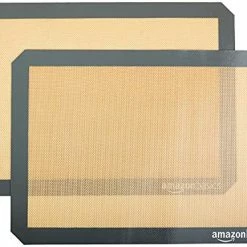 Outlet ⭐ Amazon Basics Silicone, Non-Stick, Food Safe Baking Mat - Pack Of 2 New Beige/gray 🎉