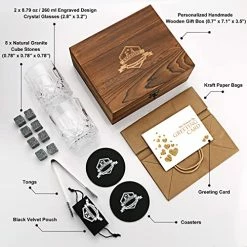 Cheapest 🔥 EXREIZST Whiskey Stones Gift Set - Whiskey Glass Set Of 2 - Granite Chilling Whiskey Rocks - Scotch Bourbon Whiskey Glass Gift Box Set - Best Drinking Gifts For Men Dad Husband 🥳 Birthday Party Holiday Present ⌛