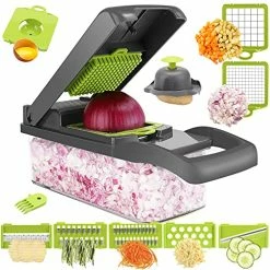Deals 🔥 NAAnuosi Vegetable Chopper - Time-and Labor-Saving Food Chopper - Pro Onion Chopper Vegetable Cutter And Dicers ，12 In 1 Multifunctional Veggie Chopper，Container For Salad Potato Carrot Garlic… 🥰