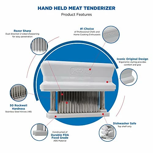 Best reviews of π Jaccard 48-Blade Meat Tenderizer, Original Super 3 Meat Tenderizer, 1.50 X 4.00 X 5.75 Inches, White π - Image 2