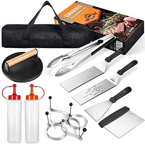 Outlet 𧨠Redriver Griddle Accessories Kit Spatula For Blackstone: 18Pcs Flat Top Grill Accessories Set For Camp Chef - Professional Grill Spatula Tools For Men π© Women Outdoor BBQ Teppanyaki Camping π₯° - Image 5