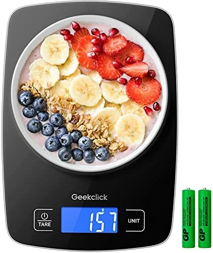 Cheap β Geekclick Food Scale, Digital Kitchen Scale Weight Grams And Oz/Ounces, Kitchen Tools For Baking, Cooking, Meal Prep, Weight Loss, 1g/0.1oz Precise Graduation, Stainless Steel And Tempered Glass Silver π - Image 7