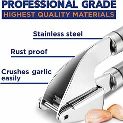Cheapest 🤩 ORBLUE Garlic Press Stainless Steel - Premium Professional Grade Garlic Mincer, Crusher & Peeler Set - Easy Clean, Dishwasher Safe & Rust-proof Passion Red 😉
