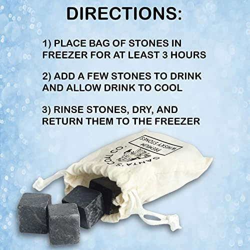 Flash Sale β¨ Pelto 15 Whiskey Stones In Gift Box W/Sack - Naughty List π Christmas Stocking Stuffers For Men. Bourbon Bar Gadget Gifts For Dad, White Elephant For Him Husband Boyfriend Adults. Soapstone Scotch Rocks π - Image 4