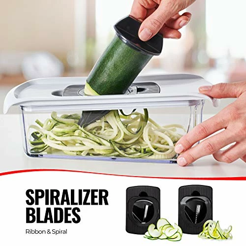 Deals ✔️ Fullstar 11 In 1 Mandoline Slicer, Vegetable Slicer & Cheese Grater | Kitchen Gadgets With Peeler, Spiralizer, Juicer, French Fry Maker & Julienne Cutter (+Safety Glove & Cleaning Brush) 🥰 - Image 4