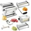 Flash Sale 🧨 CucinaPro Pasta Maker Deluxe Set 5 Piece Steel Machine W Spaghetti Fettuccini Roller Angel Hair Ravioli Noodle Lasagnette Cutter Attachments, Hand Crank, Counter Top Clamp, Cleaning Brush, Holiday Cooking Gift ❤️