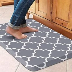 New 🎉 WISELIFE Kitchen Mat And Rugs Cushioned Anti-Fatigue Kitchen Mats ,17.3"x 28",Non Slip Waterproof Kitchen Mats And Rugs Ergonomic Comfort Mat For Kitchen, Floor Home, Office, Sink, Laundry , Grey Stylish Black 🔔