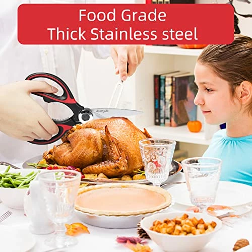 Top 10 π Zydxcccy Kitchen Scissor For General Use 2-Packs,Heavy Duty Kitchen Raptor Meat Shears,Dishwasher Safe Cooking Scissors, Stainless Steel Multi-function Scissors For Food,Chicken,Poultry, Fish, Pizza,Herbs β¨ - Image 2