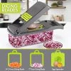 Brand new 🎁 Ourokhome Vegetable Chopper, Onion Chopper, 12 In 1 Professional Mandoline Slicer For Kitchen, Multifunctional Food Chopper Cutter For Potato, Tomato, Veggie With 8 Blades And Filter Basket (Gray) 🤩