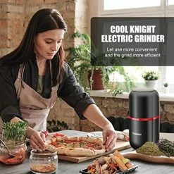 Flash Sale ✔️ COOL KNIGHT Herb Grinder [large Capacity/fast /Electric ]-Spice Herb Coffee Grinder With Pollen Catcher/- 7.5" (Black) 🔥