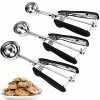 Outlet 🎉 LLESCA Cookie Scoop Set, 3Pcs Ice Cream Scoop, Cookie Scoops For Baking Set Of 3, 18/8 Stainless Steel Cookie Scooper For Baking, Ice Cream Scooper With Trigger Release, Cookie Dough Scoop With Non-slip Grip 💯