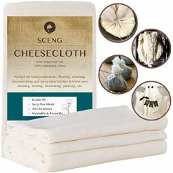 Deals ✨ Cheesecloth, Grade 90, 54 Sq Feet, 100% Unbleached Cotton Fabric, Ultra Fine Reusable Cheesecloth For Cooking, Straining (Grade 90-6Yards) 😉