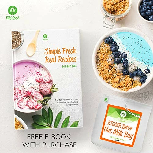 Best Sale π Ellie's Best Pro Quality Nut Milk Bag - XL12"X12" Bags - Commercial Grade Reusable All Purpose Food Strainer - Food Grade BPA-Free Ultra Strong Fine Nylon Mesh - Almond Milk, Juices, Cold Brew Recipes Videos -1 π₯° - Image 4