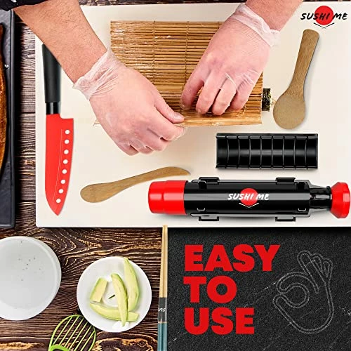 Hot Sale ✔️ Envy Prime Sushi Making Kit - Sushi Kit For Home Includes Sushi Roller, Sushi Bazooka, Avocado Slicer, Sushi Knife, Sushi Bamboo Rolling Mat, Chop Sticks Pack Reusable, Best Sushi Maker Kit ✨ - Image 3