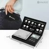 Flash Sale ✔️ Precision Pocket Scale 200g X 0.01g, MAXUS Elite Digital Gram Scale Small Scale Mini Food Scale Jewelry Scale Ounces/ Grains Scale, Easy To Carry, Great For Travel ,Backlit LCD, Stainless Steel Black 👏