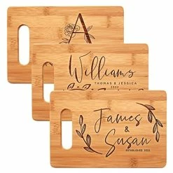 Coupon 🌟 Be Burgundy Personalized Cutting Board, 11 Designs, 5 Wood Styles Cutting Board - Wedding Gifts For Couple, Housewarming Gifts, Personalized Gifts For Mom And Dad, Grandma Gifts, Engraved Kitchen Si ⌛