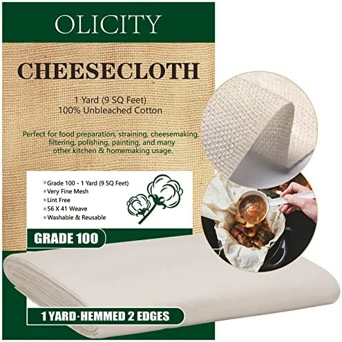 New π€© Olicity Cheesecloth, Grade 100, 45 Sq Feet, Reusable Cheese Cloth Ultra Fine Cheese Cloths For Straining, Unbleached Butter Muslin Cloth For Cooking, Cold Brew Coffee, π Halloween Decorations - 5 Yards π - Image 10