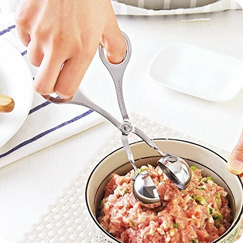 Outlet π 2 PCS None-Stick Meat Ballers, Stainless Steel Meat Baller Tongs, Cake Pop Meatball Maker Ice Tongs, Cookie Dough Scoop For Kitchen. (1.38" And 1.78") π - Image 2