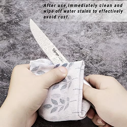 Hot Sale ✨ Slege Steak Knife Set Of 8,Steak Knives,Serrated Stainless Steel Steak Knife With Hollow Handles,Kitchen Steak Knife With Gift Box ⭐ - Image 3