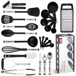 New 😀 Kitchen Utensils Set, Cooking Utensils Set, Non Stick And Heat Resistant Kitchen Gadgets, 24 Pcs Nylon And Stainless Steel Kitchen Utensil Set New Home Essentials, Pots And Pans Kitchen Accessories Blue 💯