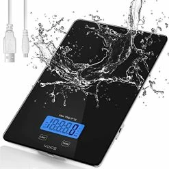 Promo 👍 KOIOS Food Scale, 33lb/15Kg Digital Kitchen Scale For Food Ounces And Grams Cooking Baking, 1g/0.1oz Precise Graduation, Waterproof Tempered Glass, USB Rechargeable, 6 Weight Units, Tare Function White ✔️