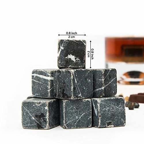 Coupon π₯ Premium Whiskey Stones Gift Set With 12 Pcs Stones And Bag. Whiskey, Bourbon, Cognac, Scotch,Gin, Wine Beverage. Marble Reusable Ice Cubes. π Birthday Gift For Whiskey Lovers.β¦ (Dark Grey) Dark Gray π - Image 3