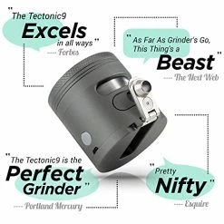 Cheap 🧨 Cloudious9 Tectonic9 MANUAL Herb Grinder W/ AUTOMATIC Electric Herbal Spice Dispenser Large 2.5" Aluminum Alloy Black 👍