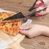 Hot Sale 👏 Asdirne Pizza Scissors, Pizza Cutter, Ultra Sharp Detachable Blade With A Tray, Ergonomic Soft TPR Grip, 10.3Inch, Black&R ❤️