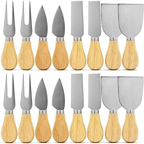 Best Pirce π Linwnil Cheese Knife Set With Gift Box For Charcuterie Accessories Stainless Steel Knives With Wood Handle Cheese Slicer Option 1 𧨠- Image 8
