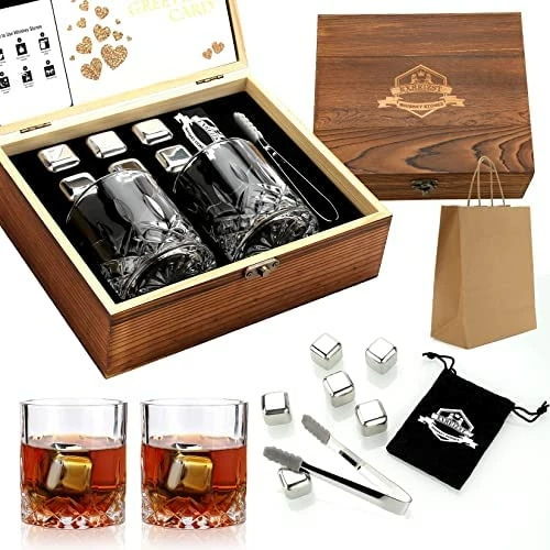Cheapest π₯ EXREIZST Whiskey Stones Gift Set - Whiskey Glass Set Of 2 - Granite Chilling Whiskey Rocks - Scotch Bourbon Whiskey Glass Gift Box Set - Best Drinking Gifts For Men Dad Husband π₯³ Birthday Party Holiday Present β - Image 7