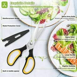 Wholesale π Kitchen Scissors, IBayam 2-Pack Kitchen Shears, 9 Inch Heavy Duty Dishwasher Safe Food Scissors, Multipurpose Stainless Steel Sharp Cooking Scissors For Kitchen, Chicken, Poultry, Fish, Meat, Herbs π€©