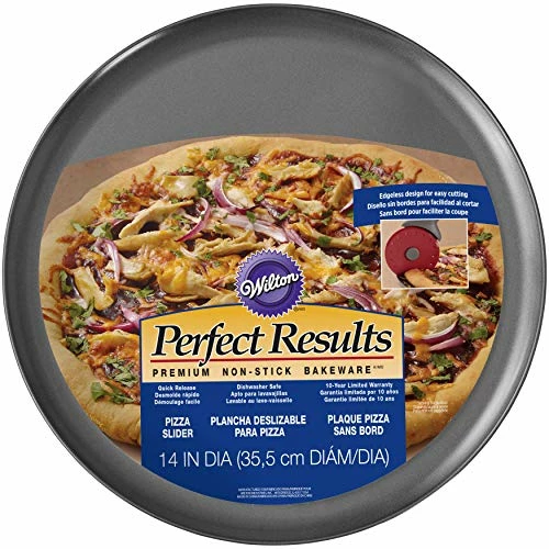 Promo βοΈ Wilton Perfect Results Premium Non-Stick Bakeware Pizza Pan For Oven, 14-Inch Steel Pan π - Image 2