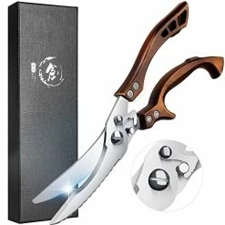 Flash Sale 🧨 Dream Reach Poultry Shears, Heavy Duty Kitchen Shears With Serrated Edge, No Rust Spring Loaded, Multipurpose Stainless Steel Kitchen Scissors For Chicken, Bone, Meat, Turkey, Fish 👪 Thanksgiving 🎄 Christmas Day ✔️