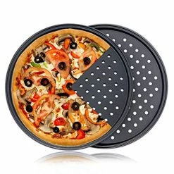 Buy 🎉 Destinymd Pizza Pan With Holes, 2 Pack Carbon Steel Perforated Non-Stick Tray Tool Crispy 12inch Round For Home Kitch ❤️