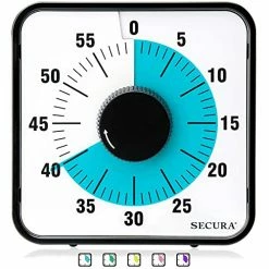 Top 10 🔥 Secura 60-Minute Visual Countdown Timer, 7.5-Inch Oversize Classroom Visual Timer For Kids And Adults, Durable Mechanical Kitchen Timer Clock With Magnetic Backing (Blue) 🌟