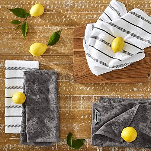 Top 10 π KitchenAid Albany Kitchen Towel 4-Pack Set, Charcoal Grey/White, 16"x26" π - Image 2